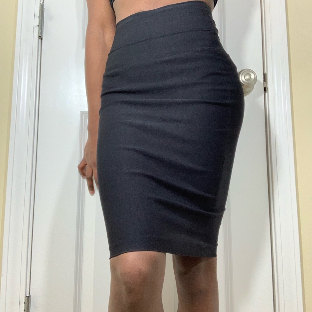 Black High-Waisted Pencil Skirt